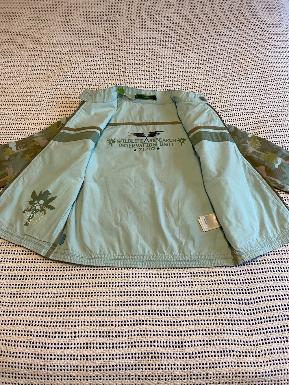 Oilily Kids Camo Ripstop Wildlife Research Full Zip-Up Size 7- 8 year old child